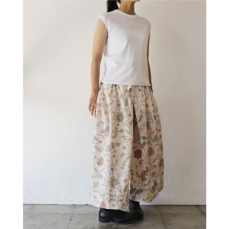 ASEEDONCLOUD アシードンクラウド　Antique flower print Memento culottes #ナチュラル　【送料無料】
