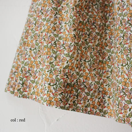 **再々入荷＆新色** LinenYa リネンヤ Liberty"EVIE ROSE"タックスカート　#ベージュ、レッド
