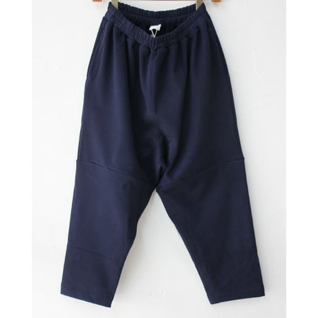 **新色ネイビー追加入荷**　homspun ホームスパン　裏パイル度詰ギャザーパンツ　#ネイビー、ブラック、TOP杢チャコール