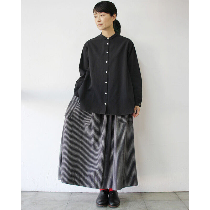 MAGALI マガリ ストライプロングスカート #ホワイト、ネイビー