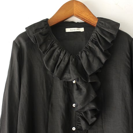 SUSURI ススリ　スネイルブラウス　#off white , black  【送料無料】