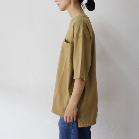 amne アンヌ　ソリッドポケットTシャツ　＃amber , navy