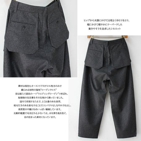 ASEEDONCLOUD アシードンクラウド Wedding Loden Spriggan Trousers #Dark Grey【送料無料】