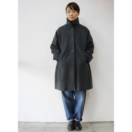 CAERULA カエルラ  woolring frare coat ウールリングフレアーコート　#チャコールグレー