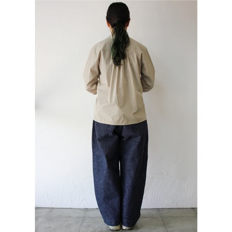 amne アンヌ　PIMA skipper Blouse　スーピマコットンスキッパーブラウス　#ホワイト、ベージュ、ネイビー