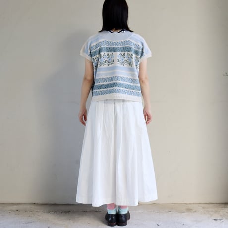 ASEEDONCLOUD アシードンクラウド　Flower Jacquard Knit Blouse #オフ白、ブラック　【送料無料】