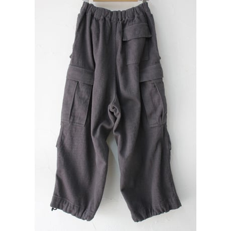 FUNSET OF ART ファンセットオブアート　コットンリネン刺し子バルーンカーゴパンツ　#grey 【送料無料】