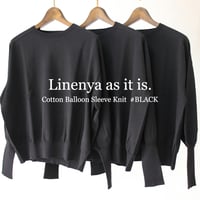 **またまた再入荷** Linenya リネンヤ　as it is.  コットンバルーンスリーブニット　#ブラック