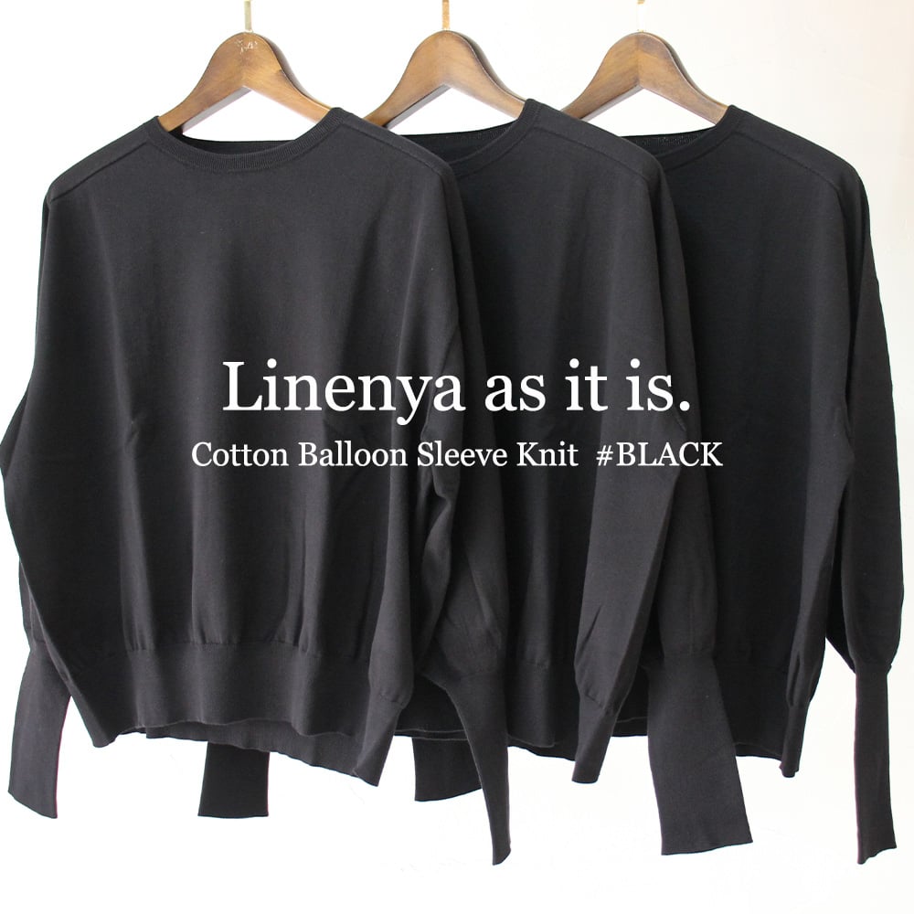 再入荷** Linenya リネンヤ as it is. コットンバルーンスリーブニット