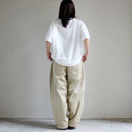 TRAVAIL MANUEL トラバイユマニュアル　ミディ天竺カービープルオーバー　#ホワイト、ブラック、ブルー　【送料無料】