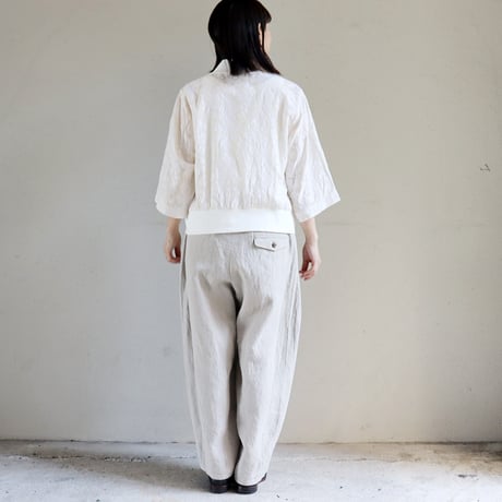 ARTE POVERA アルテポーヴェラ　インドジャガード8分袖カーディガン　#キナリ