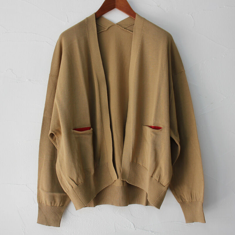 atelier naruse アトリエナルセ　コットンニットカーディガン cotton knit cardigan　#キャメル、グレイ、ブラック