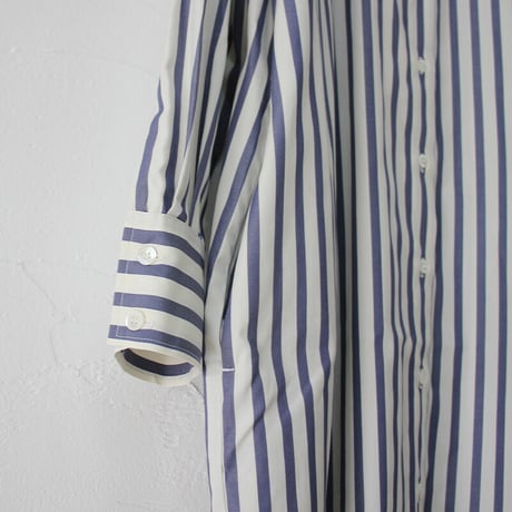amne アンヌ　STRIPE dolman dress #BLUE