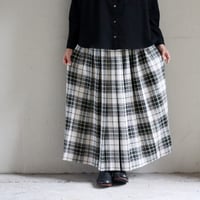 LinenYa リネンヤ　コットンツイルトラッドチェックプリーツスカート　#グリーンチェック