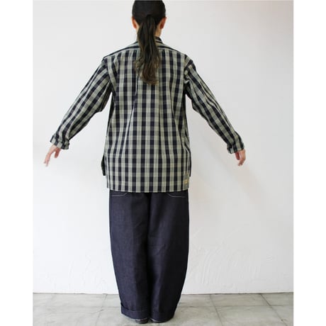 ASEEDONCLOUD アシードンクラウド　HandWerker ハンドベイカー HW light coat #indigo check