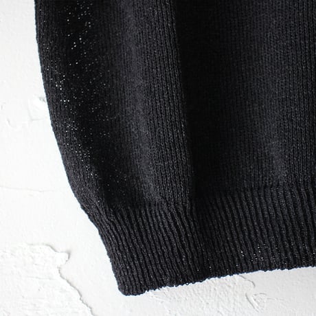 **再入荷** LinenYa リネンヤ as it is. 和紙混クルーネック半袖ニット　#ブラック、ベージュ