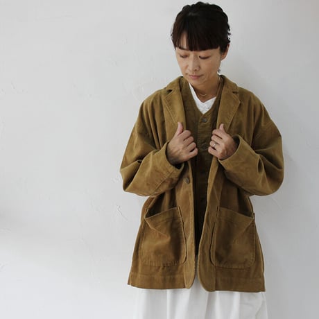 sasanqua by trees サザンカバイツリーズ　細14コールコーデュロイオーバーテーラードジャケット　#ベージュ、ブラウン 【送料無料】