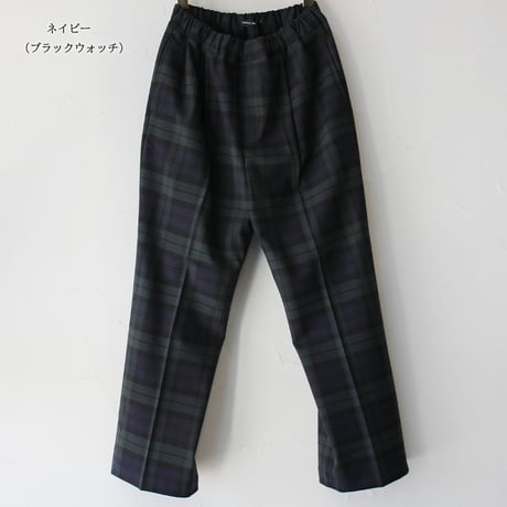 TRAVAIL MANUEL トラバイユマニュアル　T/Rツイルチェック裏起毛１タックスラックス