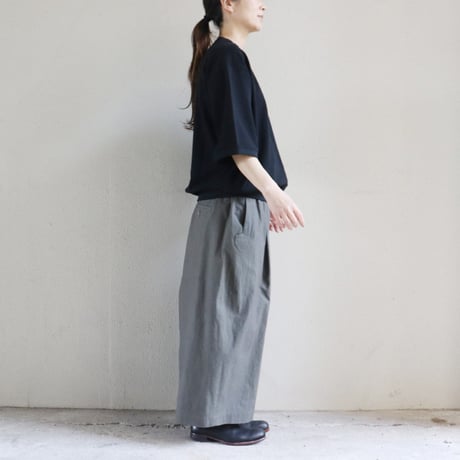 amne アンヌ　MINI TERRY half sleeve crew ミニテリー半袖クルーネック　#ブラック