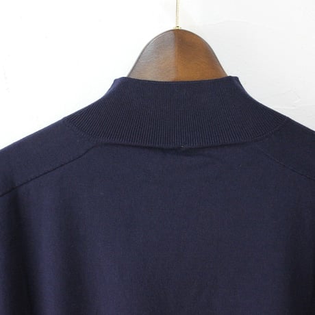 **またまたまた再入荷** LinenYa リネンヤ　as it is.　コットンモックネック長袖ニット　#ブラック、ネイビー　【送料無料】