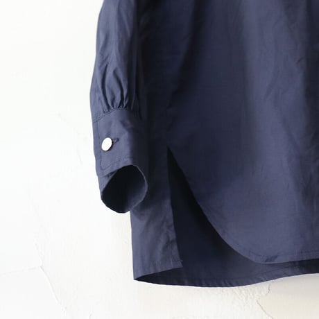 **ネイビーのみですが再入荷** homspun ホームスパン　100/2ブロードフリルブラウス　#サラシ、アイボリー、レッド、ネイビー　【送料無料】