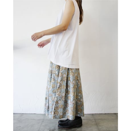 LILOU+LILY　Hedgehog  Tuck Skirt　ハリネズミタックスカート　#グレー、グリーン、パープル