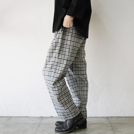 TRAVAIL MANUEL トラバイユマニュアル　レトロチェックポーラパンツ　#グレーチェック