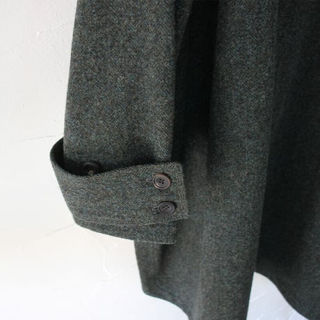 ASEEDONCLOUD アシードンクラウド　Hiraeth wool herringbone  tent gown #Blue green 【送料無料】