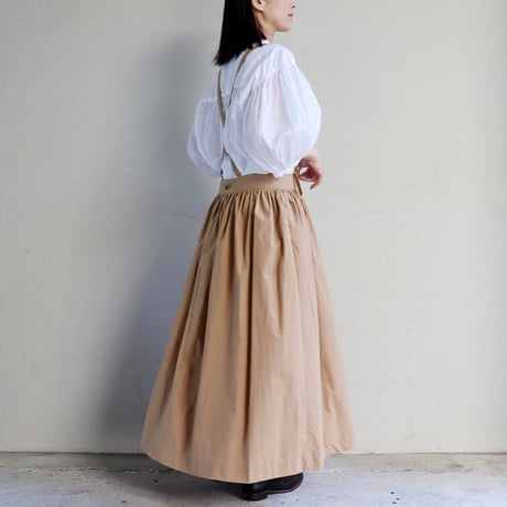 atelier naruse アトリエナルセ　コットンサスペンダースカート　cotton suspender skirt　#キャメル、ブラック