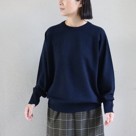 homspun ホームスパン　ラム12Gクルーネックプルオーバー　#イエロー、ネイビー
