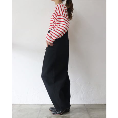 **またまた再入荷** MAGALI マガリ　コットンリネン・サロペットパンツ　#ブラック、デニムブルー