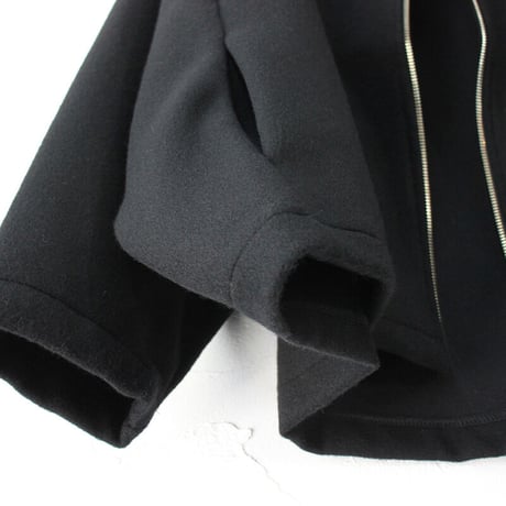 **またまたブラック再入荷** maomade マオメイド　カシミアブレンドやわらかライトメルトンジップジャケット　#ネイビー、ブラック