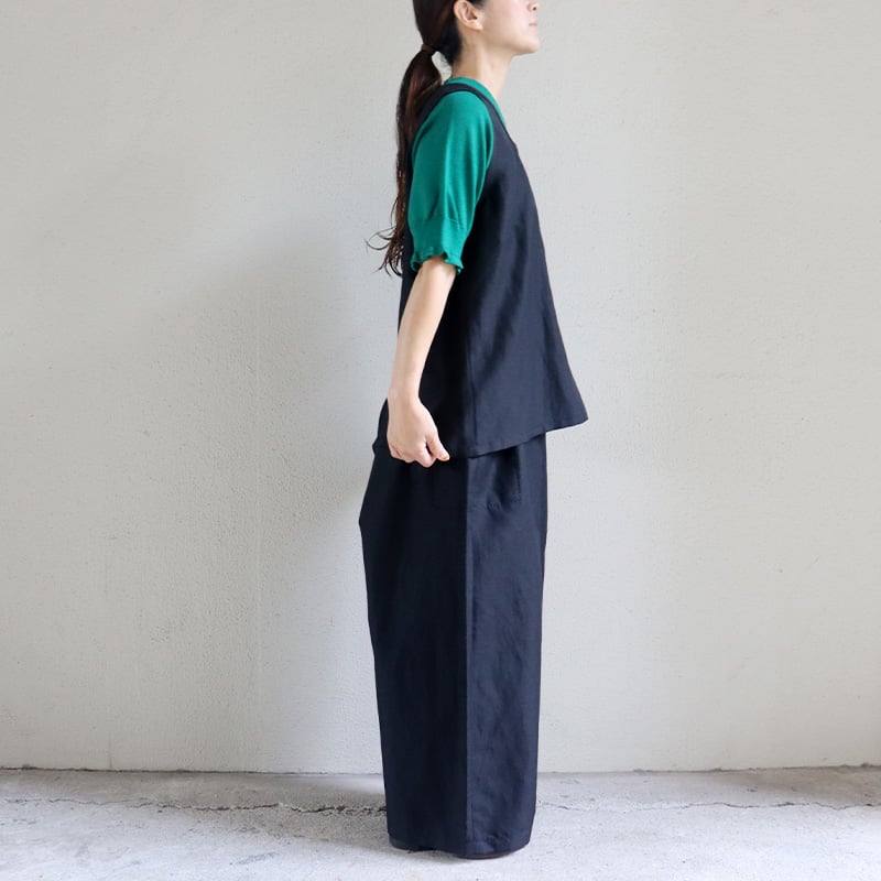 再入荷**homspun ホームスパン W/Lワイドギャザーパンツ #ダーク 