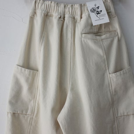 **再入荷** sasanqua by trees サザンカバイツリーズ　10ozカツラギデニムハイドシームトラウザー　#アイボリー、インディゴ　【送料無料】