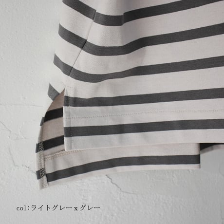 amne アンヌ　BORDER gride basque バスクボーダー　#ライトグレー、グレー、ブラック