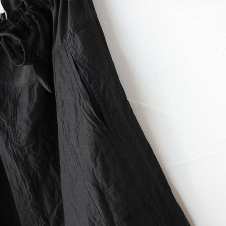 **再入荷** homspun ホームスパン　C/Lシャンブレーフレアースカート　#ブラック　【送料無料】