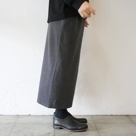 TRAVAIL MANUEL ミラノリブロングタイトスカート　#チャコール、ブラック