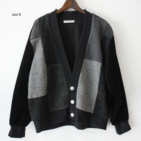 ARTE POVERA アルテポーヴェラ　ウールMIXパッチワークカーディガン　#ブラック