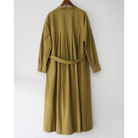 MAGALI マガリ　天日干しコットンタックワンピース　#モス、マスタード、グレープ