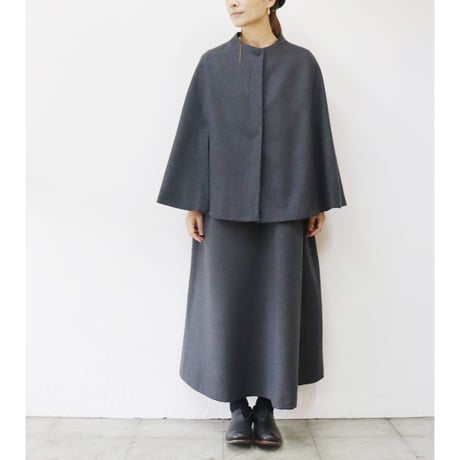 **再入荷** Linenya リネンヤ　ウール起毛ケープ　#グレー　【送料無料】