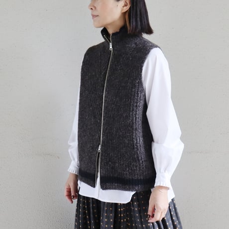 ASEEDONCLOUD アシードンクラウド　Blushed knit vest　#dark brown 【送料無料】