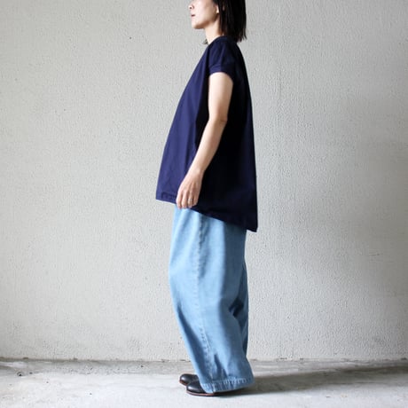 **限定生産分再入荷** homspun ホームスパン　コンパクトウェザーノースリーブブラウス　#ホワイト、ネイビー、ダークピンク、パウダーブルー