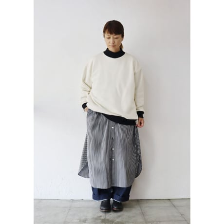amne アンヌ　FRENCH TERRY oval v_mock フレンチテリーVモックプルオーバー　【送料無料】