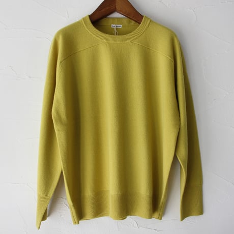 homspun ホームスパン　ラム12Gクルーネックプルオーバー　#イエロー、ネイビー
