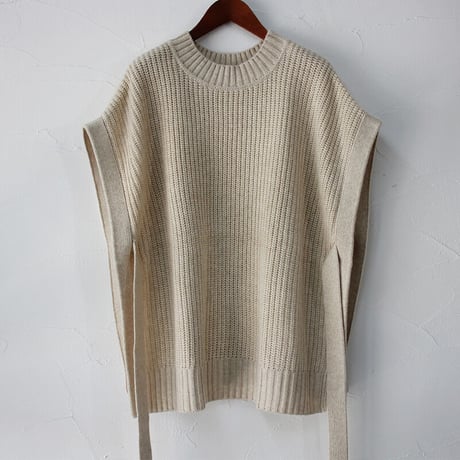 maomade マオメイド　やわらかウールミドルゲージベスト　#エクリュ、グリーン、ブラック