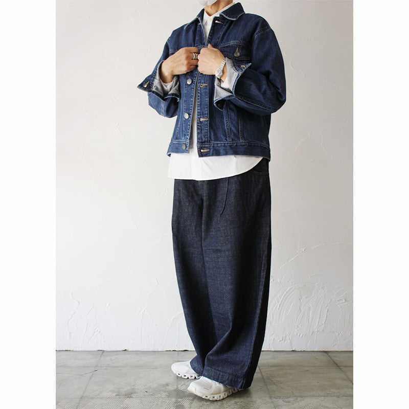 再入荷** atelier naruse アトリエナルセ コットンデニムタックパンツ