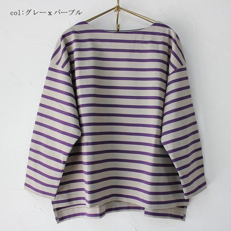 amne アンヌ　BORDER gride basque バスクボーダー　#ライトグレー、グレー、ブラック