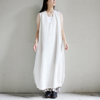 KHA:KI カーキ　FOIL PRINT STRIPE DRESS 箔プリントストライプワンピース　#ecru 【送料無料】