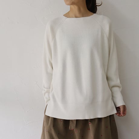 homspun ホームスパン　スーピマコットン両畦編みクループルオーバー　#アイボリー、ライトセージ、ダークネイビー