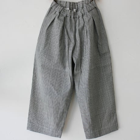 ARTE POVERA アルテポーヴェラ インディゴグレンチェック2タックイージーパンツ　#シロｘインディゴ